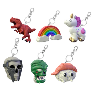Blaster Charms: Sushi, Rainbow, Skull, T-Rex, Unicorn, Zombie