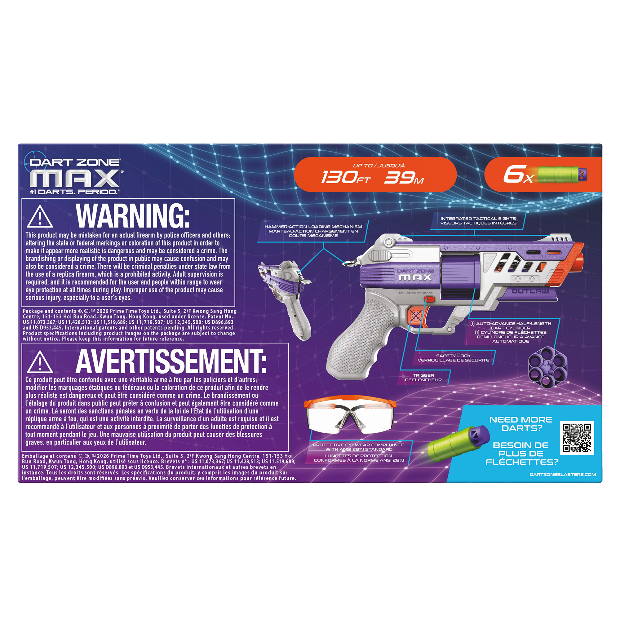 Dart Zone Max Nitroshot+ Outlaw Purple | Hammer-Action Dart Dart Zone Max Nitroshot+ Outlaw Purple | Hammer-Action Dart