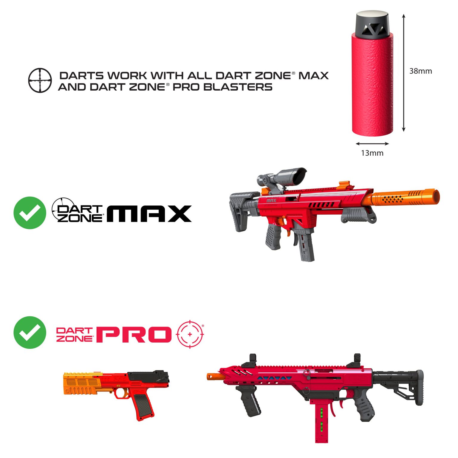 Dart Zone Max 150 HalfLength Pro "Ruby" Darts Dart Zone Blasters