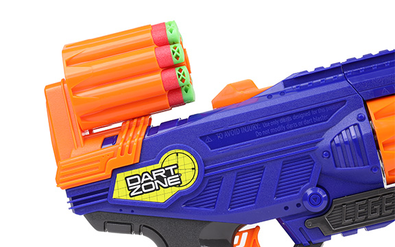 Dart Zone Blaster Legendfire Pump-Action Powershot - Pistolet Jouet Dès 8  Ans - 18 Fléchettes en Mousse Dart Zone - Fusil à Pompe Compatible
