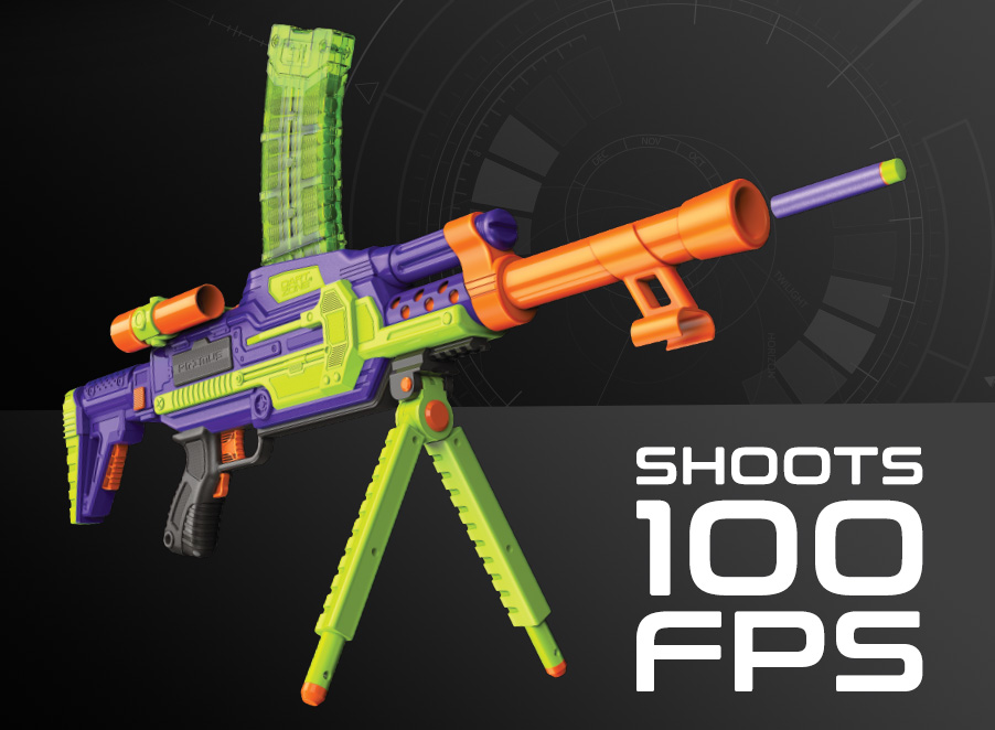 Dart Zone Nitroshot Primus 4-in-1 foam dart blaster with stock and barrel attached